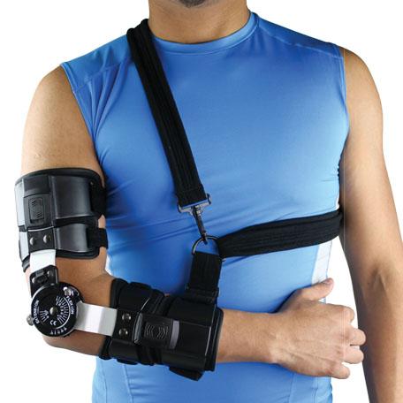 Man wearing orthopedic arm brace